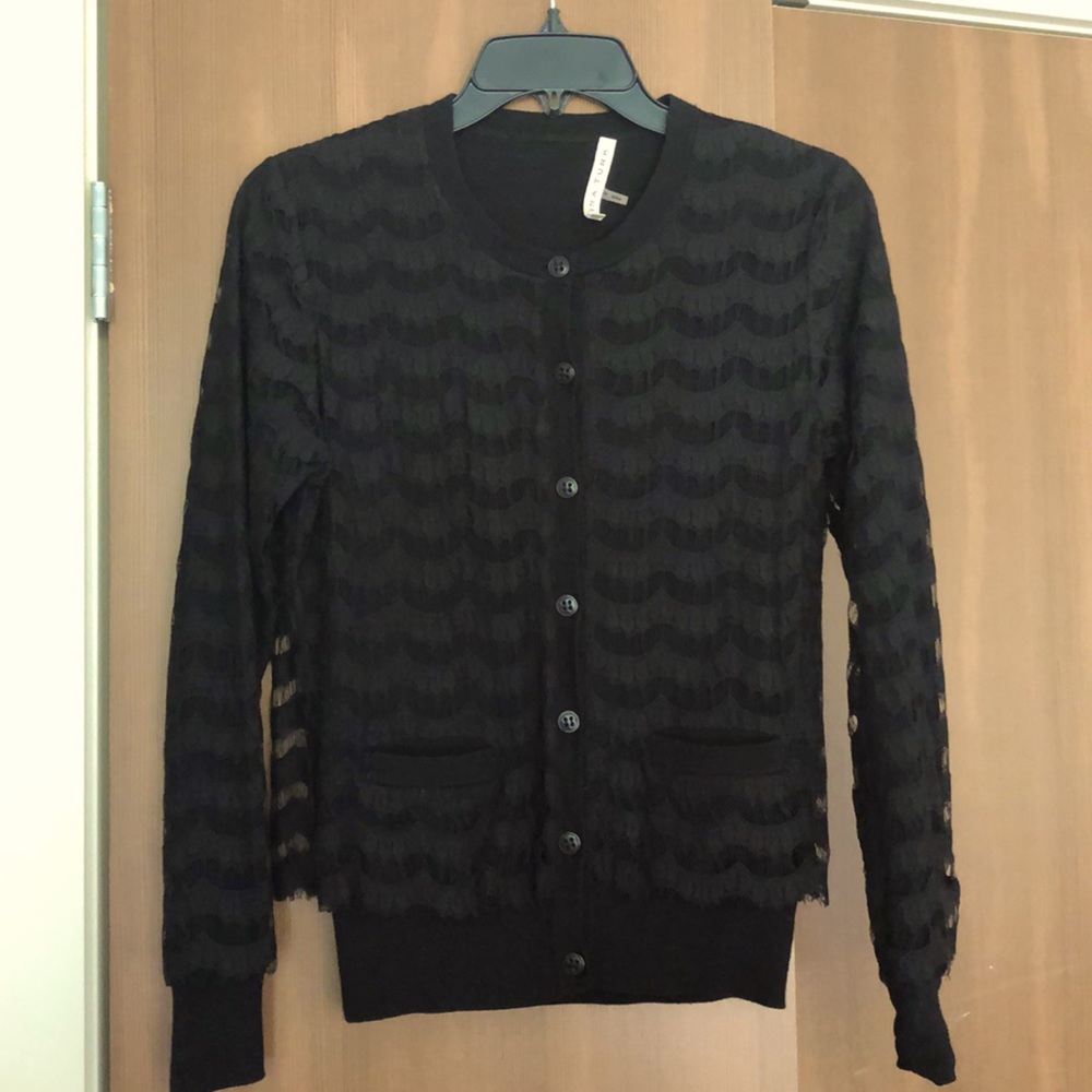 Trina Turk Lace Overlay Cardigan